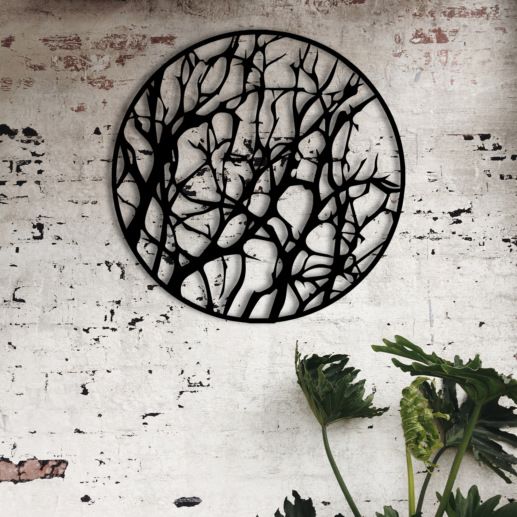 Kasvetli Orman Gölgesi Duvar Dekoru Sanatsal Tasarım Metal Tablo