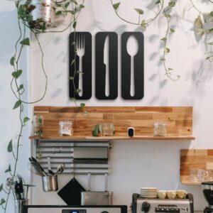 Çatal Bıçak Kaşık Seti Mutfak Duvar Dekoru Cafe Dekoru Metal Tablosu