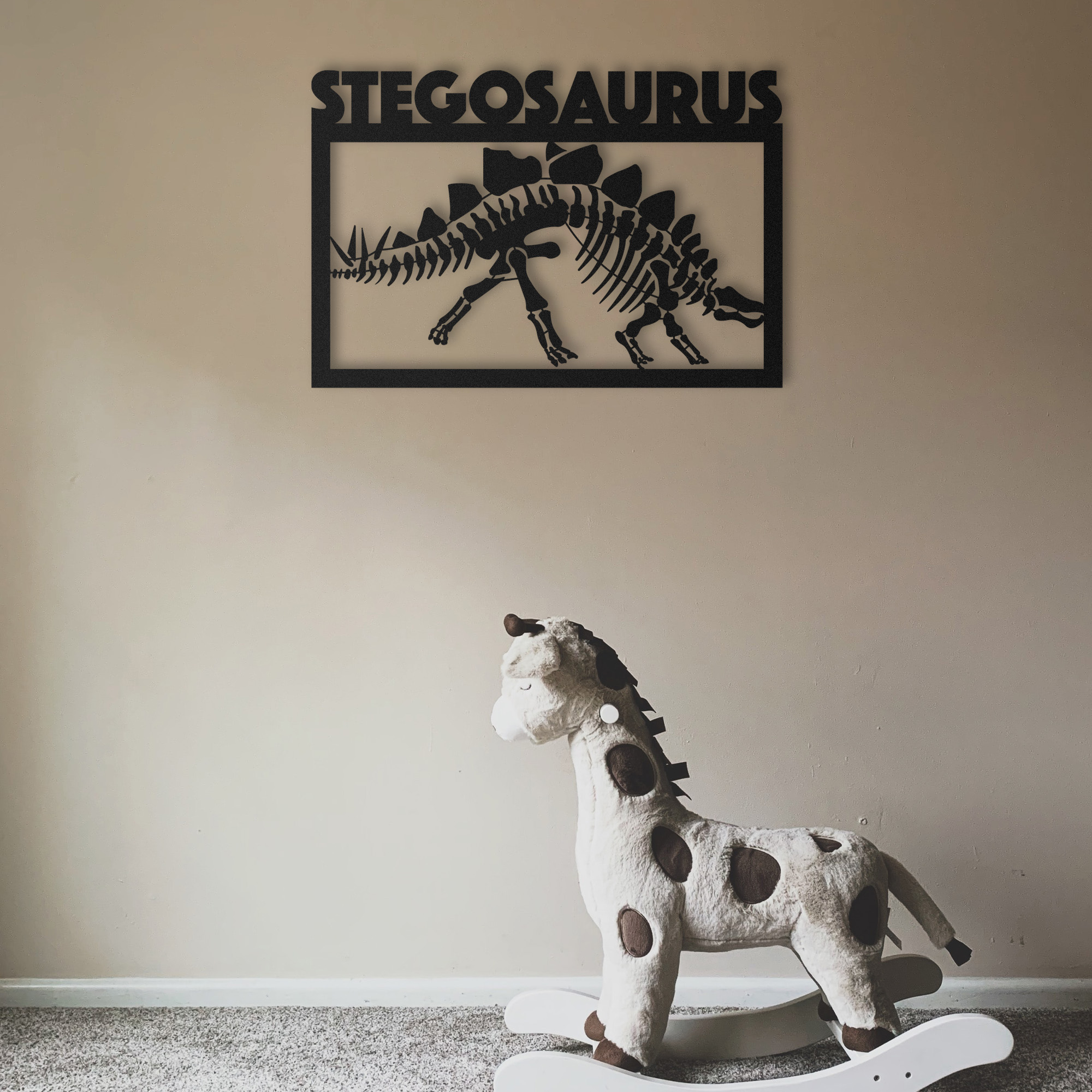 Stegosaurus Dinazor Fosili Metal Tablo